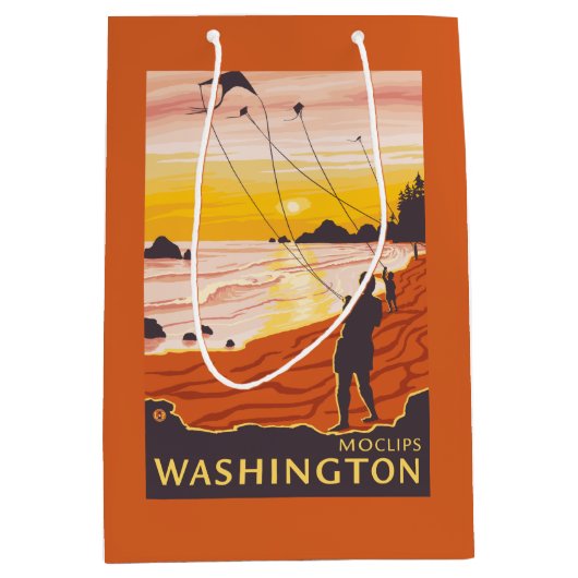 Beach & Kites - Moclips, Washington Medium Cadeauzakje (Voorkant)