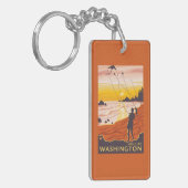 Beach & Kites - Moclips, Washington Sleutelhanger (Voorkant Links)