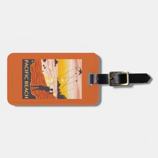 Beach & Kites - Pacific Beach, Washington Bagagelabel (Voorkant horizontaal)