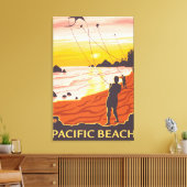 Beach & Kites - Pacific Beach, Washington Canvas Afdruk (Insitu (Woonkamer))