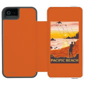 Beach & Kites - Pacific Beach, Washington Incipio iPhone Portemonnee Hoesje (Agenda Open)
