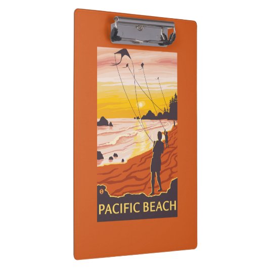 Beach & Kites - Pacific Beach, Washington Klembord (Rechts)