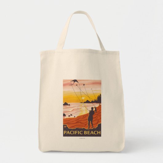 Beach & Kites - Pacific Beach, Washington Tote Bag (Voorkant)