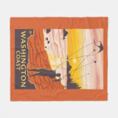Beach & Kites - Washington Coast Fleece Deken (Voorkant (Horizontaal))