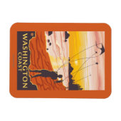 Beach & Kites - Washington Coast Magneet (Horizontaal)