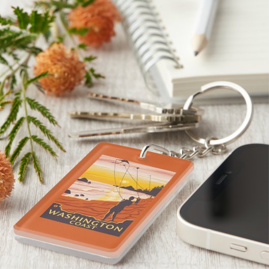 Beach & Kites - Washington Coast Sleutelhanger (Voorkant Rechts)