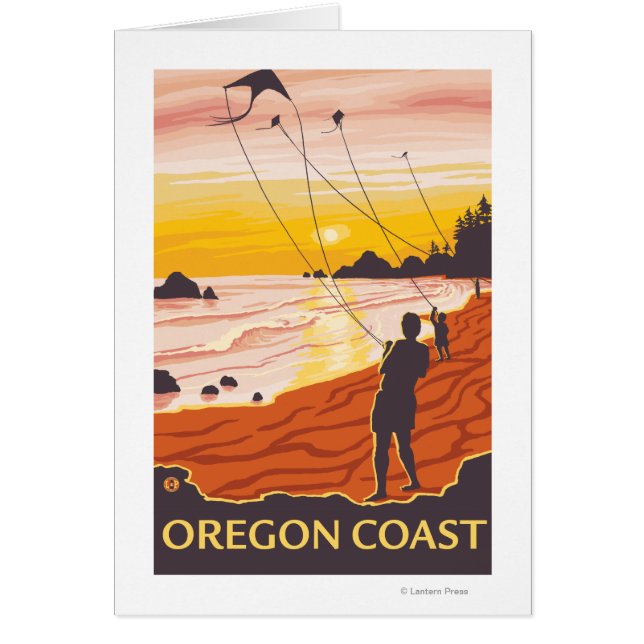 Beach & KitesCoastVintage Travel Poster (Voorkant)