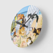 Beach Kittens wandklok (Hoek)