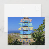 Beach, laat alsjeblieft alleen je voetafdrukken ac briefkaart (Voorkant / Achterkant)