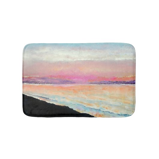 Beach Lake Pastel Sunset Art Badmat (Voorkant)