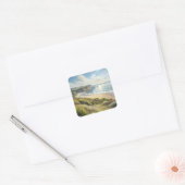 Beach Landscape Vierkante Sticker (Envelop)