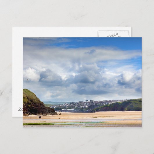 Beach-landschap op Daymer-baai in Cornwall UK Briefkaart (Voorkant / Achterkant)