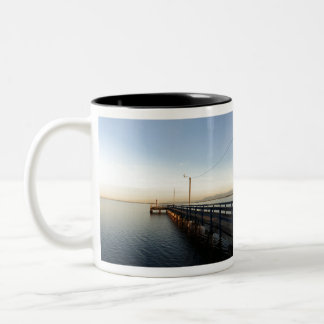 Beach-landschapsfotografie op het strand van cresc tweekleurige koffiemok