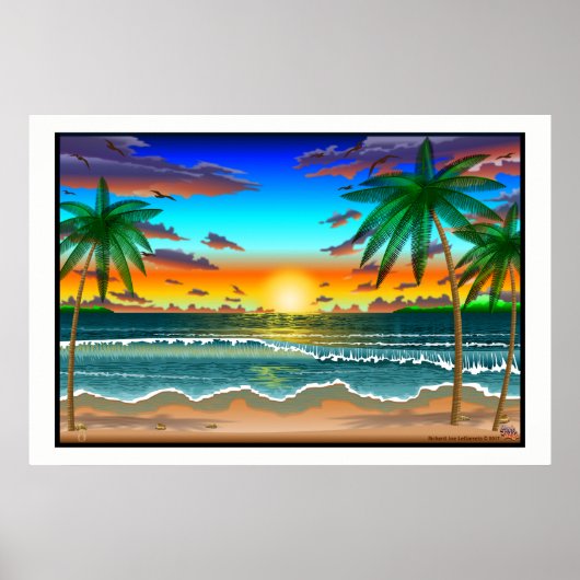 Beach Lanscape scenery one cratemade poster large (Voorkant)
