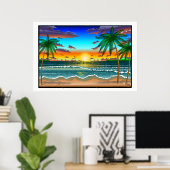 Beach Lanscape scenery one cratemade poster large (Thuiskantoor)