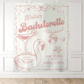Beach Last Toast Pink Bachelorette Party Tapestry Wandkleed