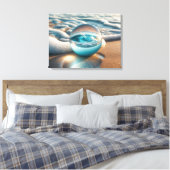 Beach Lens Ball met Ocean Wave Canvas Afdruk (Insitu (Slaapkamer))