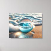 Beach Lens Ball met Ocean Wave Canvas Afdruk (Voorkant)