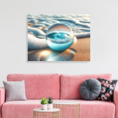 Beach Lens Ball met Ocean Wave Canvas Afdruk (Insitu (Woonkamer))