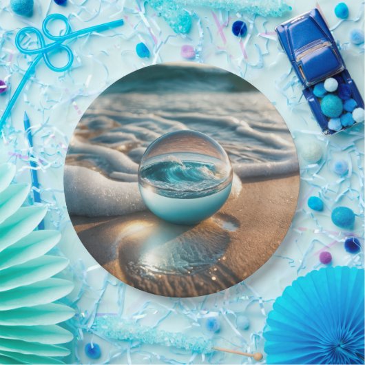 Beach Lens Ball met Ocean Wave Papieren Bordje (Feest)