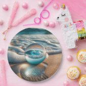 Beach Lens Ball met Ocean Wave Papieren Bordje (Feest)