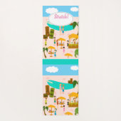 Beach Life Beach Party Tiki Cartoon Illustratie Yogamat (Achterkant)