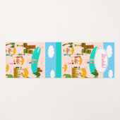 Beach Life Beach Party Tiki Cartoon Illustratie Yogamat (Voorkant (horizontaal))