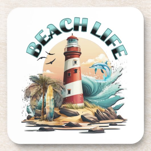 Beach Life Bier Onderzetter (Voorkant)