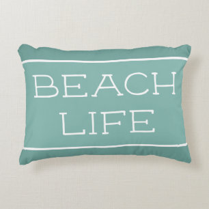 Beach Life Blue Green Zee Salt Accent Kussen