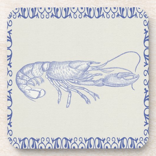 Beach Life Blue Lobster op Cream Bier Onderzetter (Voorkant)