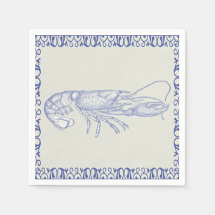 Beach Life Blue Lobster op Cream Servetten