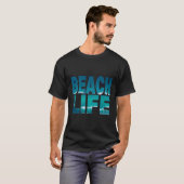 BEACH LIFE Bold Typografie Ocean Wave Design T-shirt (Voorkant volledig)