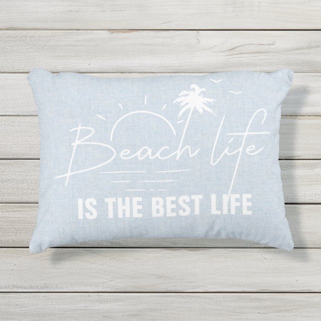 Beach Life Coastal Home Decor Accent Kussen (Voorkant)