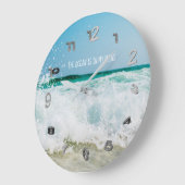 Beach Life Decor Personalized Ocean Zee Quote Grote Klok (Hoek)