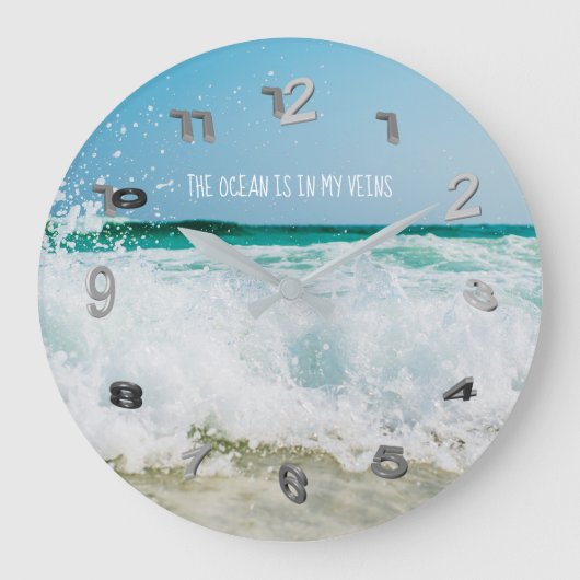 Beach Life Decor Personalized Ocean Zee Quote Grote Klok (Voorkant)