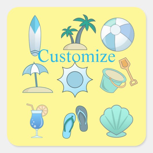 Beach Life Dingen Thunder_Cove Vierkante Sticker (Voorkant)