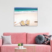 "BEACH LIFE" Dromen van het Zee en Zandwandkunst Canvas Afdruk (Insitu (Woonkamer))