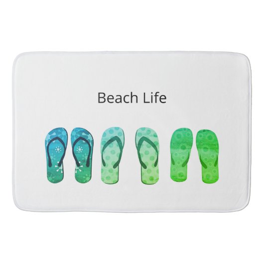 Beach Life en Green Teenslippers Badmat (Voorkant)