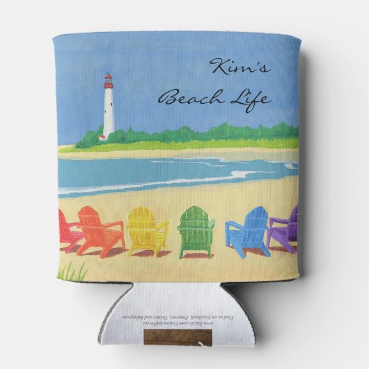 Beach Life gepersonaliseerde Koelbox Blikjeskoeler (Achterkant)