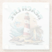 Beach Life Glazen Onderzetter (Achterkant)