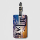Beach Life Golden Sandy Beach met Surf Bagagelabel (Voorkant (verticaal))