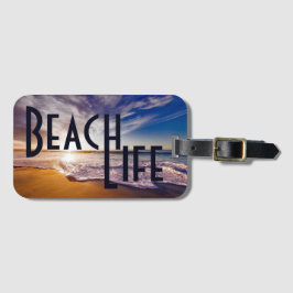 Beach Life Golden Sandy Beach met Surf Bagagelabel