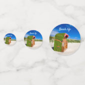 Beach life Green Beach-stoelfoto met tekst Confetti (Voorkanten)