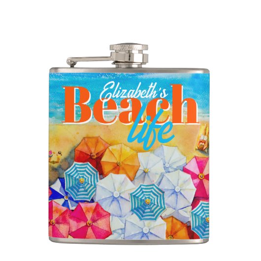 Beach Life Heupfles (Voorkant)