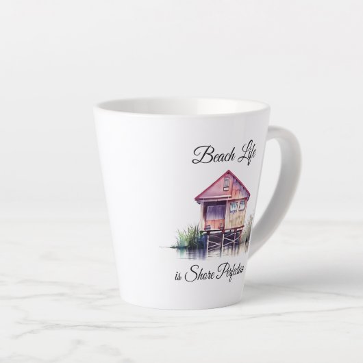 Beach Life is Shore Perfection Latte Mok (Rechterhoek)