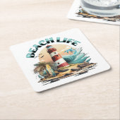Beach Life Kartonnen Onderzetters (Schuin)