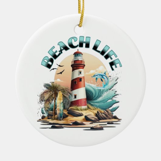 Beach Life Keramisch Ornament (Voorkant)