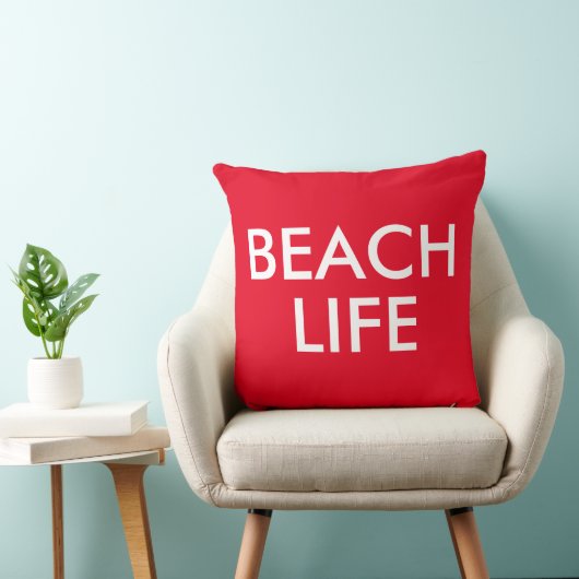 Beach Life Lifeguard Gift rood Kussen (Stoel)
