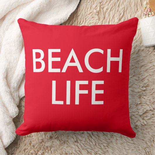 Beach Life Lifeguard Gift rood Kussen (Deken)