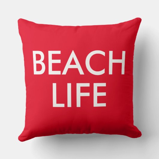 Beach Life Lifeguard Gift rood Kussen (Achterkant)
